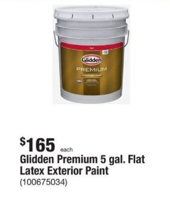 The Home Depot Glidden Premium 5 gal. Flat Latex Exterior Paint offer