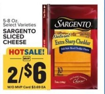 Food Lion Sargento Sliced Cheese 5-8 Oz offer