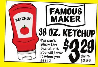 Ollie's Famous maker 38 oz. ketchup offer