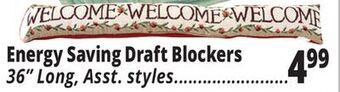 Ocean State Job Lot Energy saving draft blockers offer