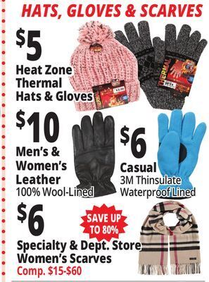 Ocean State Job Lot Winter hats & gloves offer