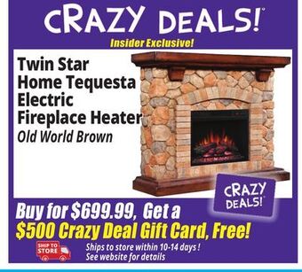 Ocean State Job Lot Twin star home tequesta electric fireplace heater offer