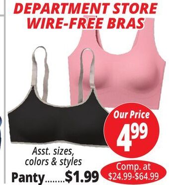Ocean State Job Lot Department store wire-free bras offer