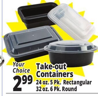 Ocean State Job Lot Take-out containers offer