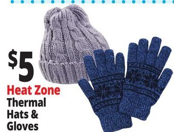 Ocean State Job Lot Heat zone thermal hats & gloves offer
