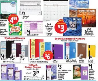 Ocean State Job Lot Calendars & planners offer