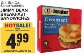 Food Lion Jimmy Dean Breakfast Sandwiches 12.4-18.4 oz offer