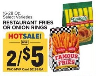 Food Lion Restaurant Fries or Onion Rings 16-28 oz offer