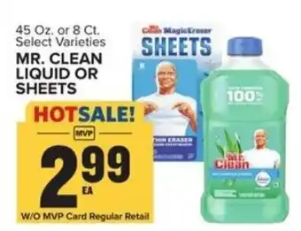 Food Lion Mr.Clean Liquid or Sheets 45 oz offer
