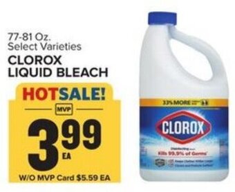 Food Lion Clorox Liquid Bleach 77-81 oz offer