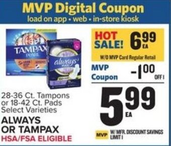 Food Lion Always or Tampax offer