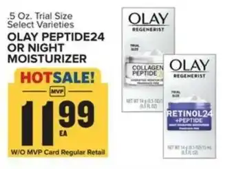 Food Lion Olay Peptide24 or Night Moisturizer .5 oz offer