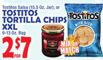 Bravo Supermarkets Tostitos tortilla chips xxl 9-13 oz. bag offer