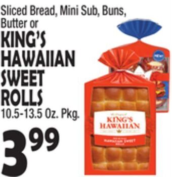 Bravo Supermarkets King's hawaiian sweet rolls offer