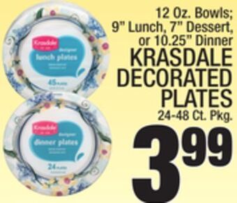 C Town Krasdale decorated plates 24-48 ct. pkg. offer
