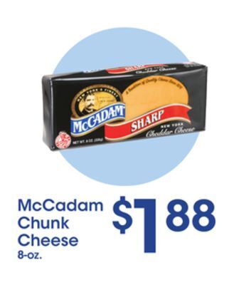Price Rite Mccadam chunk cheese offer