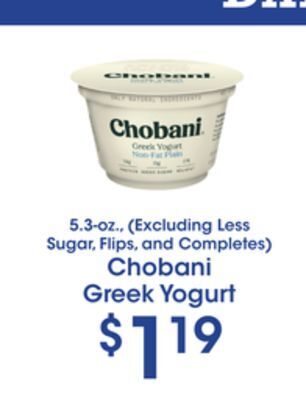 Price Rite Chobani greek yogurt offer