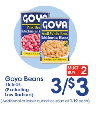 Price Rite Goya beans offer