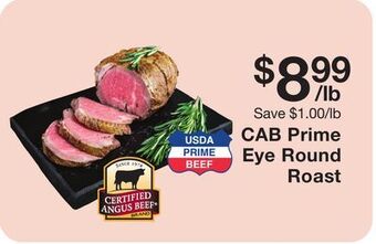 Fairway Store Market Cab prime eye round roast offer