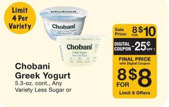 Fairway Store Market Chobani greek yogurt offer