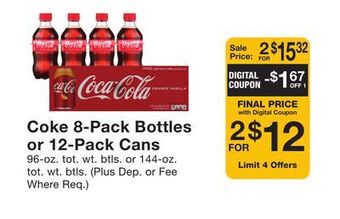 Fairway Store Market Coke 8 - pack bottles or 12 - pack cans offer