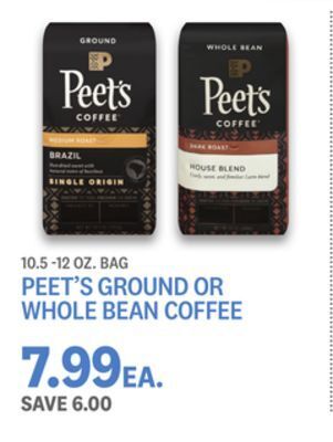 Kings Food Markets Peet's ground or whole bean coffee offer