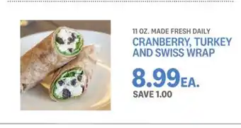 Kings Food Markets Cranberry, turkey and swiss wrap offer