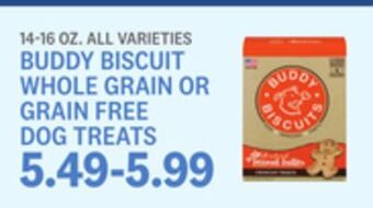 Kings Food Markets Buddy biscuit whole grain or grain free dog treats offer