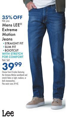 Boscov's Mens lee® extreme motion jeans offer