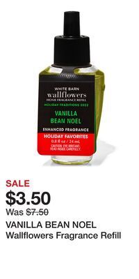 Bath & Body Works Vanilla bean noel wallflowers fragrance refill offer