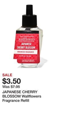 Bath & Body Works Japanese cherry blossom wallflowers fragrance refill offer