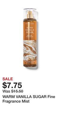 Bath & Body Works Warm vanilla sugar fine fragrance mist offer