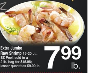 ACME Extra jumbo raw shrimp offer