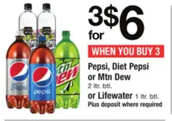 ACME Pepsi, diet pepsi or mtn dew 2 ltr. btl. or lifewater 1 ltr. btl. offer