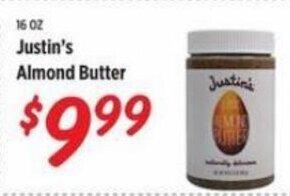 Rouses Justin's Almond Butter 16 oz. offer