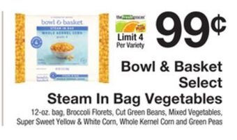 The Fresh Grocer Select steam in bag vegetables offer