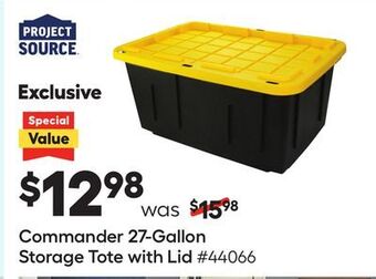Lowe's Commander 27-gallon storage tote with lid offer