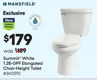 Lowe's Summit® white 1.28-gpf elongated chair-height toilet offer