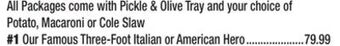 King Kullen Our famous three-foot italian or american hero offer
