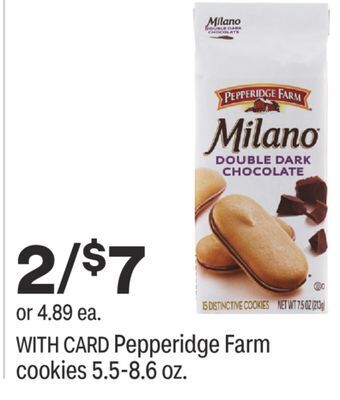 CVS Pepperidge farm cookies 5.5-8.6 oz. offer