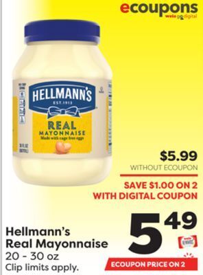 Weis Markets Hellmann's real mayonnaise offer