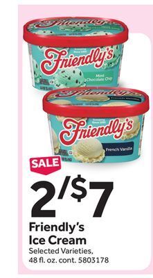 Stop&Shop Friendly's ice cream offer
