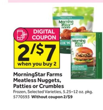 Stop&Shop Morningstar farms meatless nuggets, patties or crumbles offer