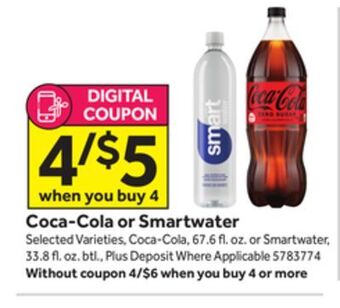 Stop&Shop Coca-cola or smartwater offer