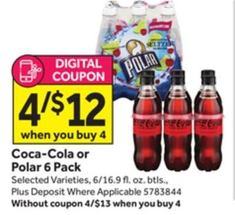Stop&Shop Coca-cola or polar 6 pack offer