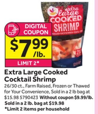 Stop&Shop Extra large cooked cocktail shrimp offer