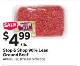 Stop&Shop Stop & shop 90% lean ground beef offer
