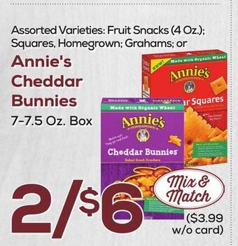 DeCicco & Sons Annie's cheddar bunnies offer