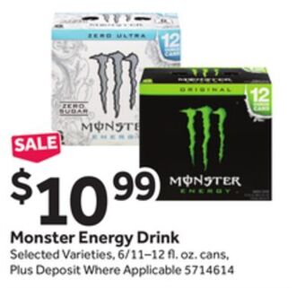 Stop&Shop Monster energy drink offer