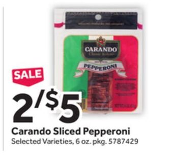 Stop&Shop Carando sliced pepperoni offer